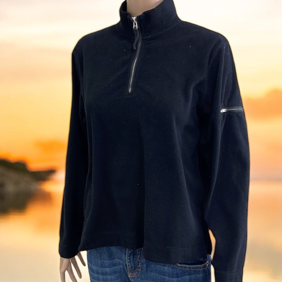 Eddie Bauer Women's Black Quater Zip MicroFleece Pullover - Picture 13 of 16